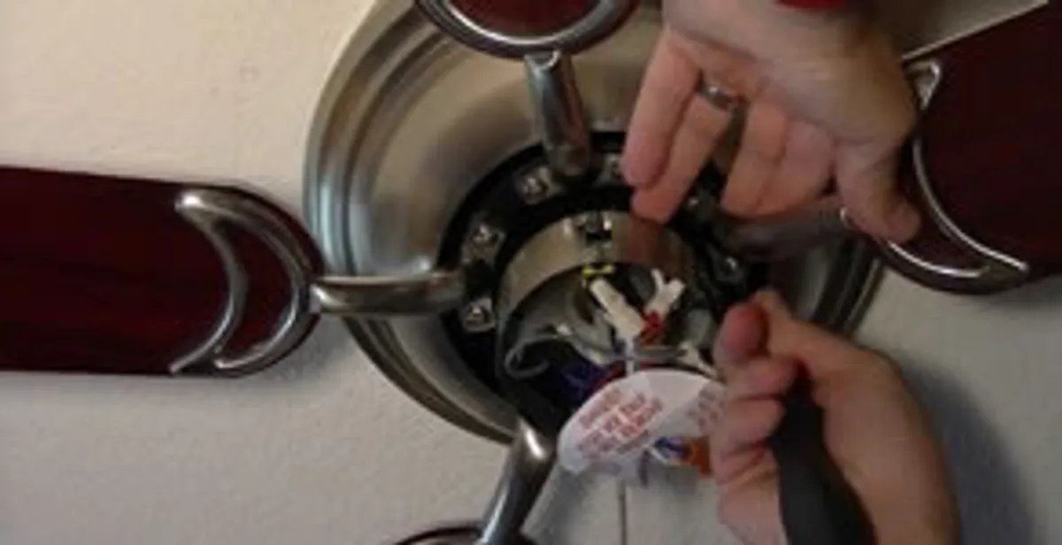 Ceiling fan installation with electrical wiring and mounting by professional electrician in Pasadena, CA