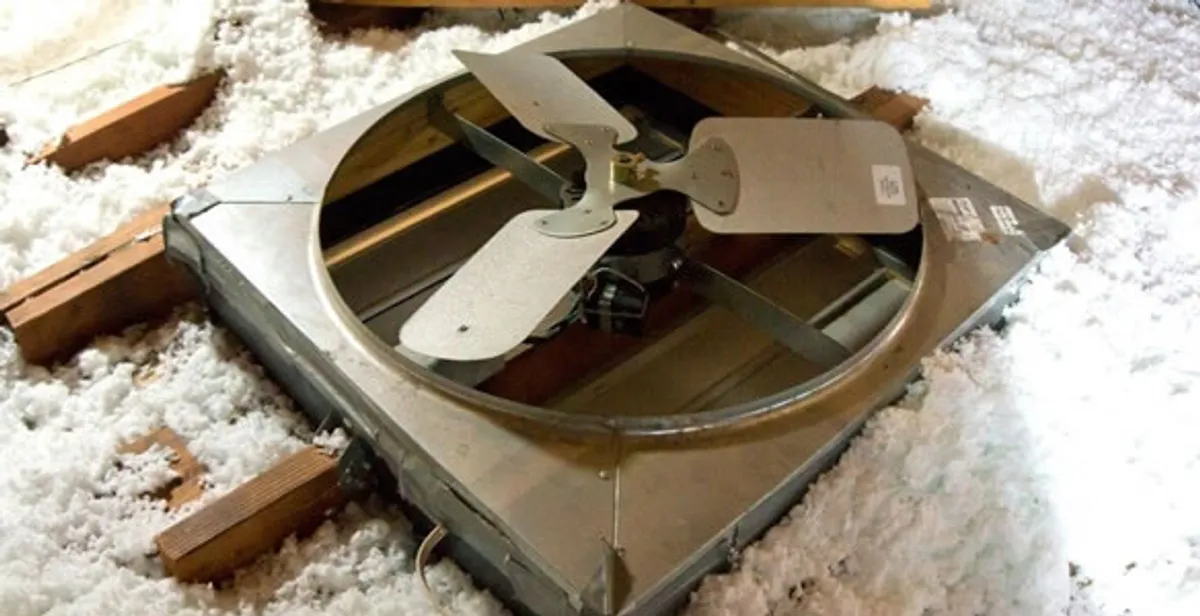 whole house fan installation services with attic-mounted ventilation unit in Pasadena, CA